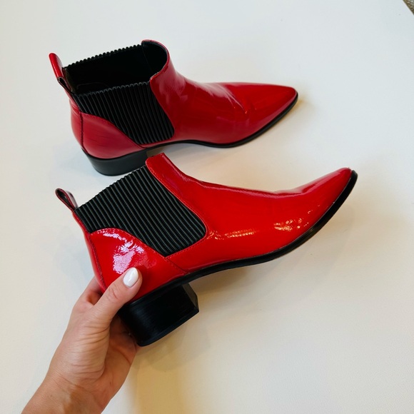 Red Leather Chelsea Boot - Picture 2 of 5